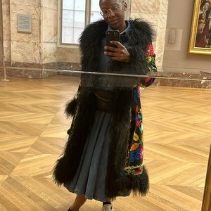 Suzani Embroidered Shearling Trimmed Coat